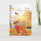 Carte De notre famille Thanksgiving avec feuilles d'auto (Devant)