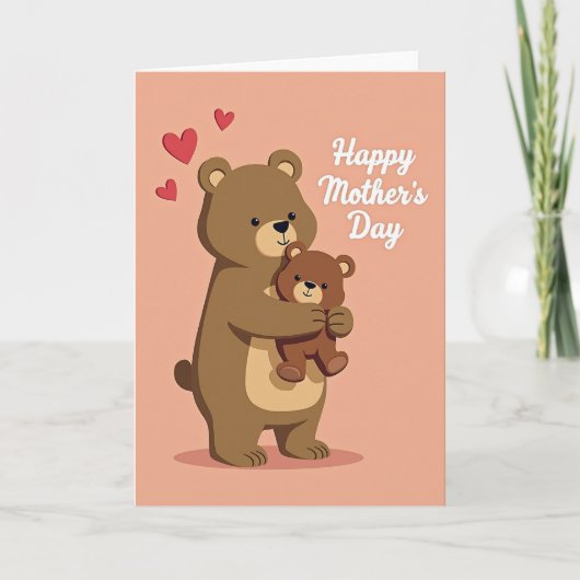 Carte de nounours affectueux mat (Devant)