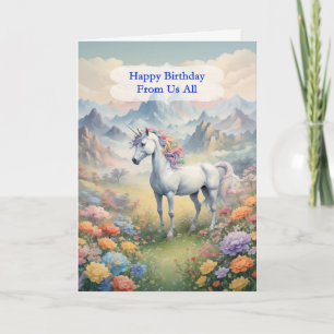 Carte De Nous Tous Anniversaire Unicorn