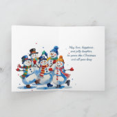 Carte De Nous Tous Jolly Danser Jolly Snowmen (Intérieur)