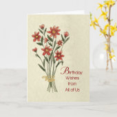 Carte De Nous tous Souhaits d'anniversaire Bouquet de fl (Fleur jaune)