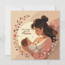 Carte de nouveau bébé pour maman message chaleureu
