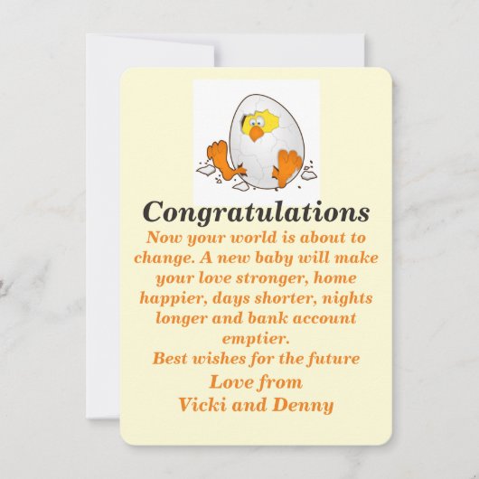 Carte de nouveau-né. (Devant)