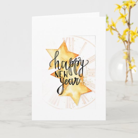 Carte de Nouvel An (Fleur jaune)