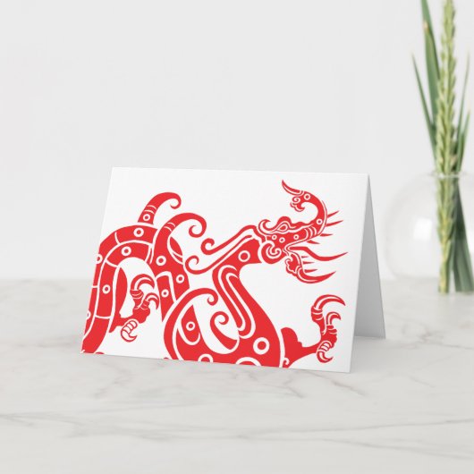 Carte de Nouvel An Chinoise de l'année du Dragon 2 (Devant)
