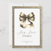 Carte de Nouvel An de Vacances Gold Bow (Devant)