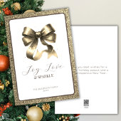 Carte de Nouvel An de Vacances Gold Bow