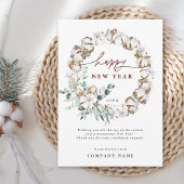 Carte de Nouvel An Fleur de Coton avec code QR