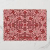 Carte de Nouvel An Géométrique Abstraite - Rouge (Verso)