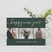 Carte de Nouvel An Minimaliste Vert (Debout devant)