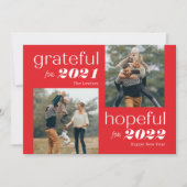 Carte de Nouvel An modifiable Grateful and Hopeful (Devant)