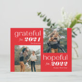 Carte de Nouvel An modifiable Grateful and Hopeful (Debout devant)