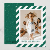 Carte de Nouvel An Photo Grandes Vertes Modernes (Devant / Derrière)