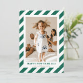 Carte de Nouvel An Photo Grandes Vertes Modernes (Debout devant)