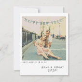 Carte de Nouvel An photo instantanée nostalgique (Devant)