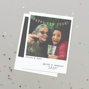 Carte de Nouvel An photo instantanée nostalgique