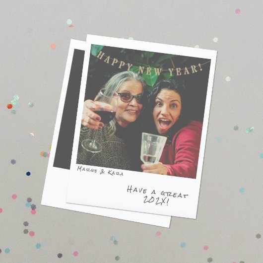 Carte de Nouvel An photo instantanée nostalgique