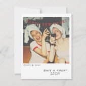 Carte de Nouvel An photo instantanée nostalgique (Devant)