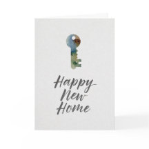 Carte de Nouvel Habitat Minimaliste Aquarelle Joye