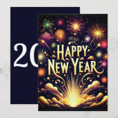 Carte de nouvelle année à plat (Devant / Derrière)