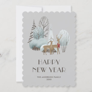 Carte de nouvelle année aquarelle