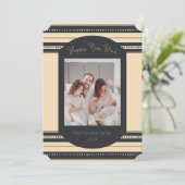 Carte de nouvelle année Classy Black Gold Script (Debout devant)