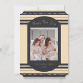 Carte de nouvelle année Classy Black Gold Script (Devant)