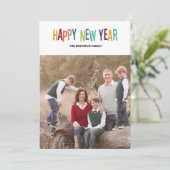 carte de nouvelle année colorée et heureuse (Debout devant)