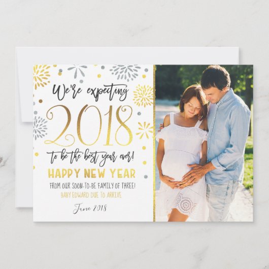 Carte de nouvelle année de Faire-part de grossesse (Devant)