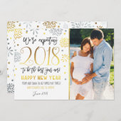 Carte de nouvelle année de Faire-part de grossesse (Devant / Derrière)