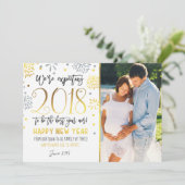 Carte de nouvelle année de Faire-part de grossesse (Debout devant)