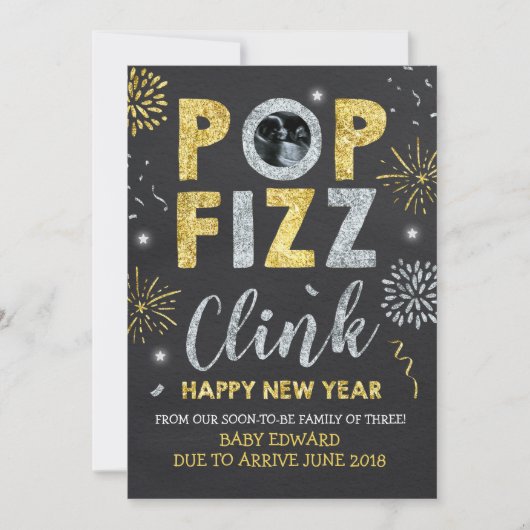 Carte de nouvelle année de Faire-part de grossesse (Devant)