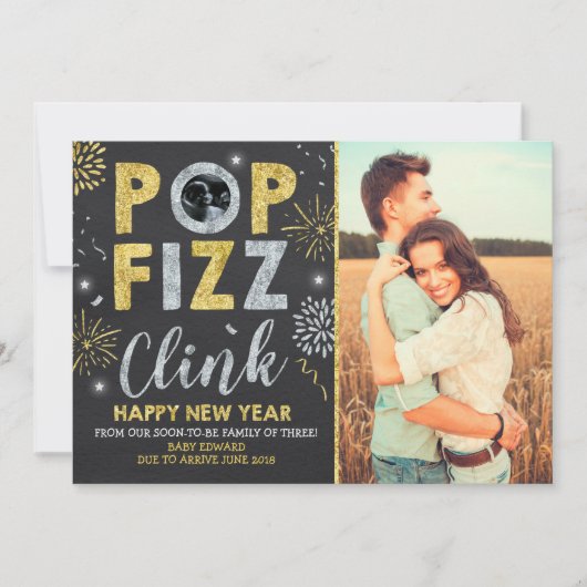 Carte de nouvelle année de Faire-part de grossesse (Devant)