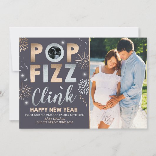 Carte de nouvelle année de Faire-part de grossesse (Devant)