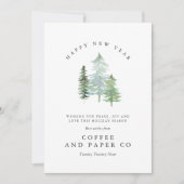 Carte de nouvelle année de Watercolor forest (Devant)