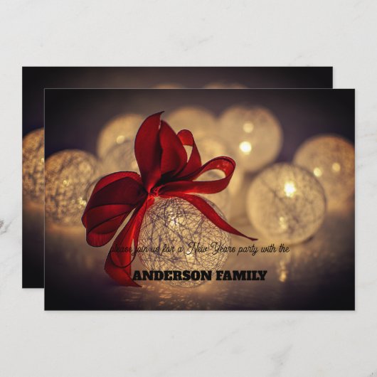 Carte de nouvelle année en or simple (Devant / Derrière)