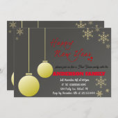 Carte de nouvelle année en or simple (Devant / Derrière)