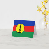 Carte de Nouvelle-Calédonie avec drapeau (Fleur jaune)