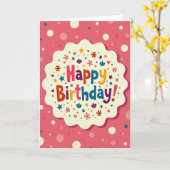 Carte de nuage d'anniversaire joyeuse (Fleur jaune)