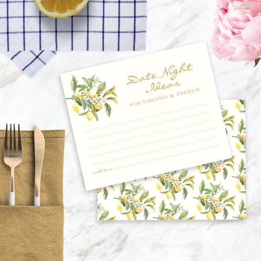 Carte de nuit au citron d'aquarelle