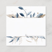 Carte de nuit Blue Gold Modern Floral Élégante Dat (Dos)