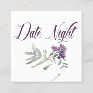 Carte de nuit de date de Fleur sauvage d'aquarelle
