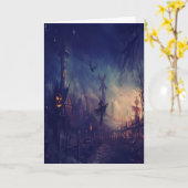 Carte de nuit de Halloween (Fleur jaune)