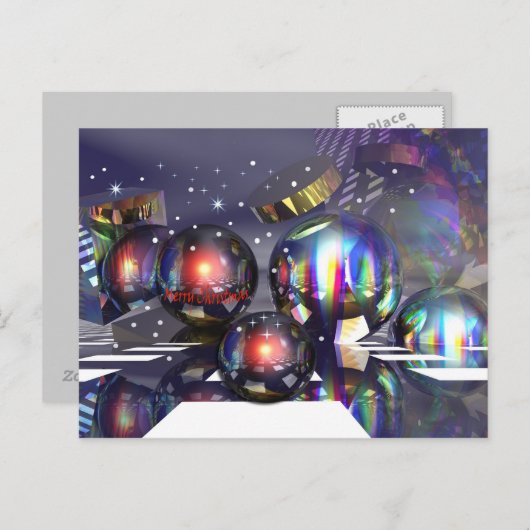 Carte de nuit de Noël enneigée (Devant / Derrière)