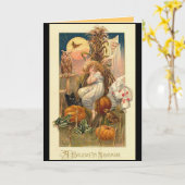 Carte de nuit d'Halloween (Fleur jaune)