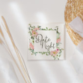 Carte de nuit Eggshell et Blush Floral Elegant Dat