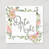Carte de nuit Eggshell et Blush Floral Elegant Dat (Devant)