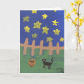 Carte de nuit Halloween (Fleur jaune)