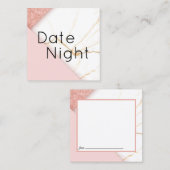 Carte de nuit moderne en marbre rose et or (Devant / Derrière)