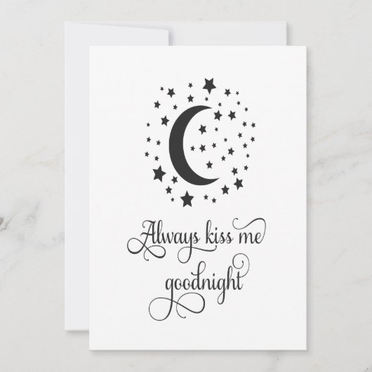 Carte de nuit pour toujours m'embrasser (Devant)